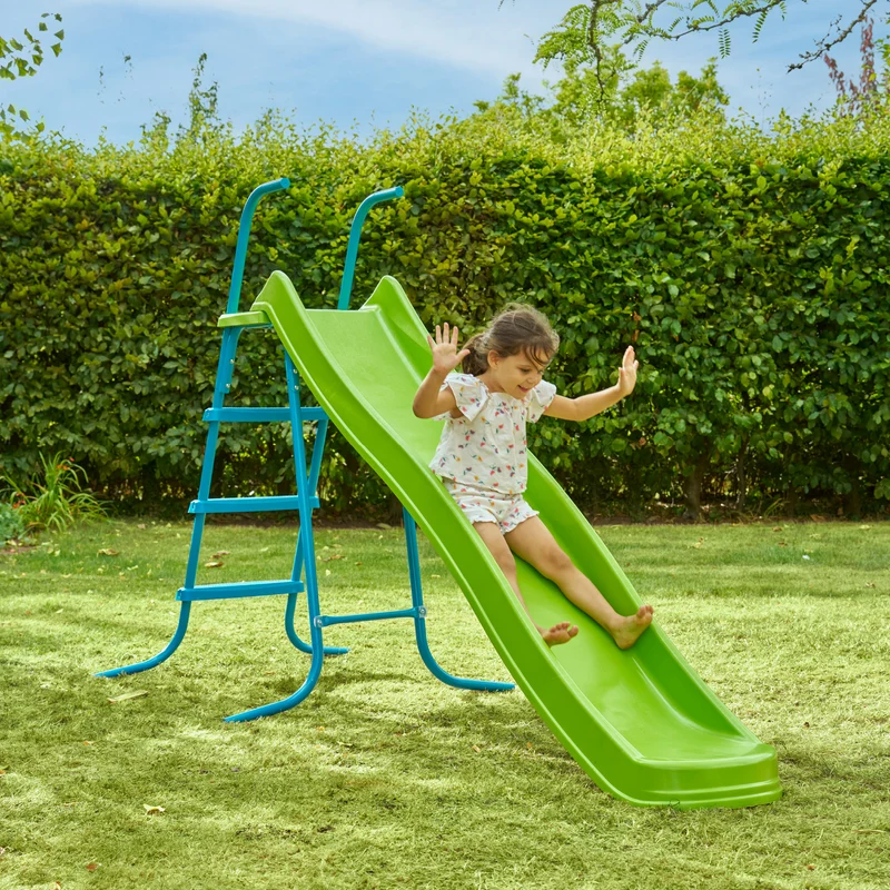 Toboggan ondulé L220 cm - 3-10 ans - 4 marches - vert pomme