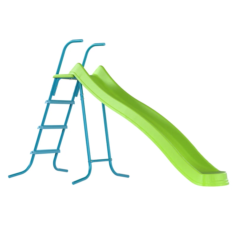 Toboggan ondulé L220 cm - 3-10 ans - 4 marches - vert pomme