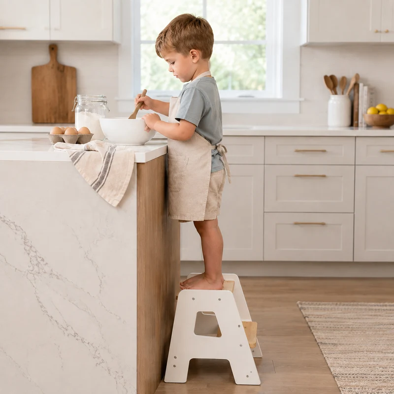 Montessori Step Stool aus Holz – Kinder Tritthocker mit 2 Stufen