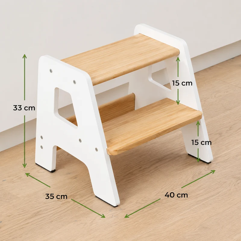 Montessori Step Stool aus Holz – Kinder Tritthocker mit 2 Stufen