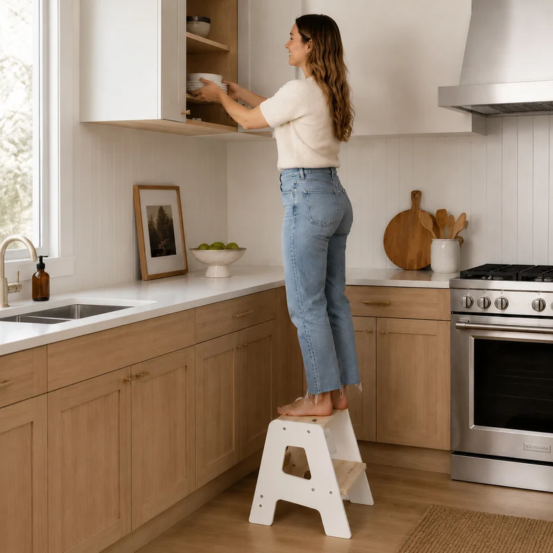 Montessori Step Stool aus Holz – Kinder Tritthocker mit 2 Stufen