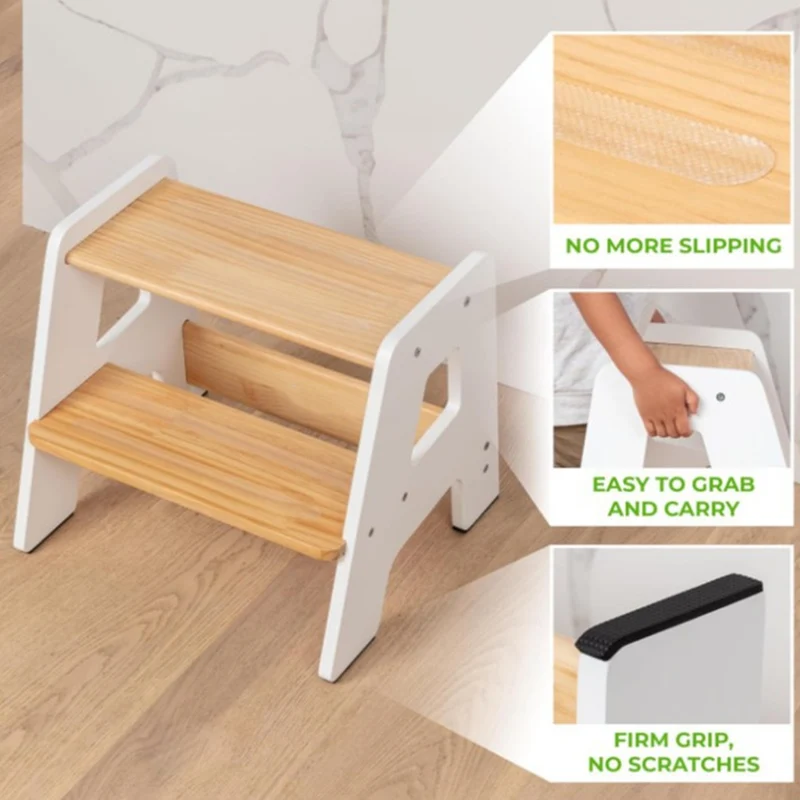 Montessori Step Stool aus Holz – Kinder Tritthocker mit 2 Stufen