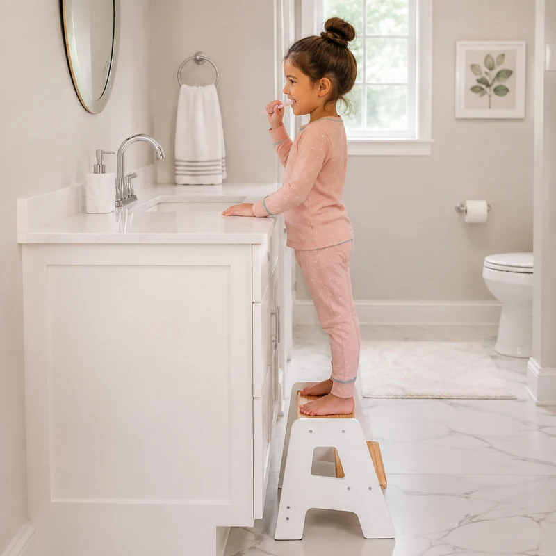 Montessori Step Stool aus Holz – Kinder Tritthocker mit 2 Stufen
