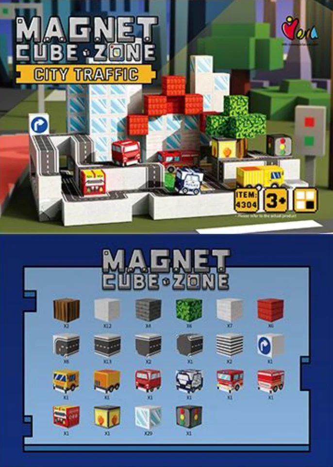 Magnetbausteine Stadtverkehr 2 cm – Straßen & Autos