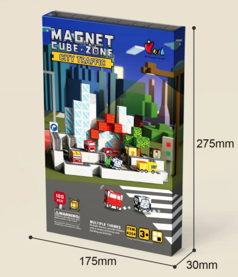 Magnetbausteine Stadtverkehr 2 cm – Straßen & Autos