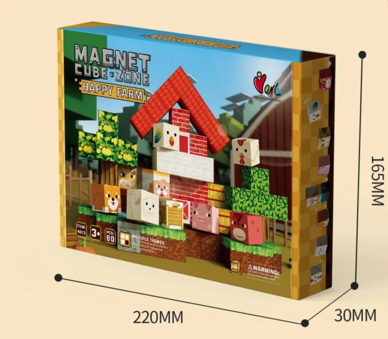 Magnetbausteine Bauernhof-Welt 2 cm – Kreatives Konstruktionsspielzeug