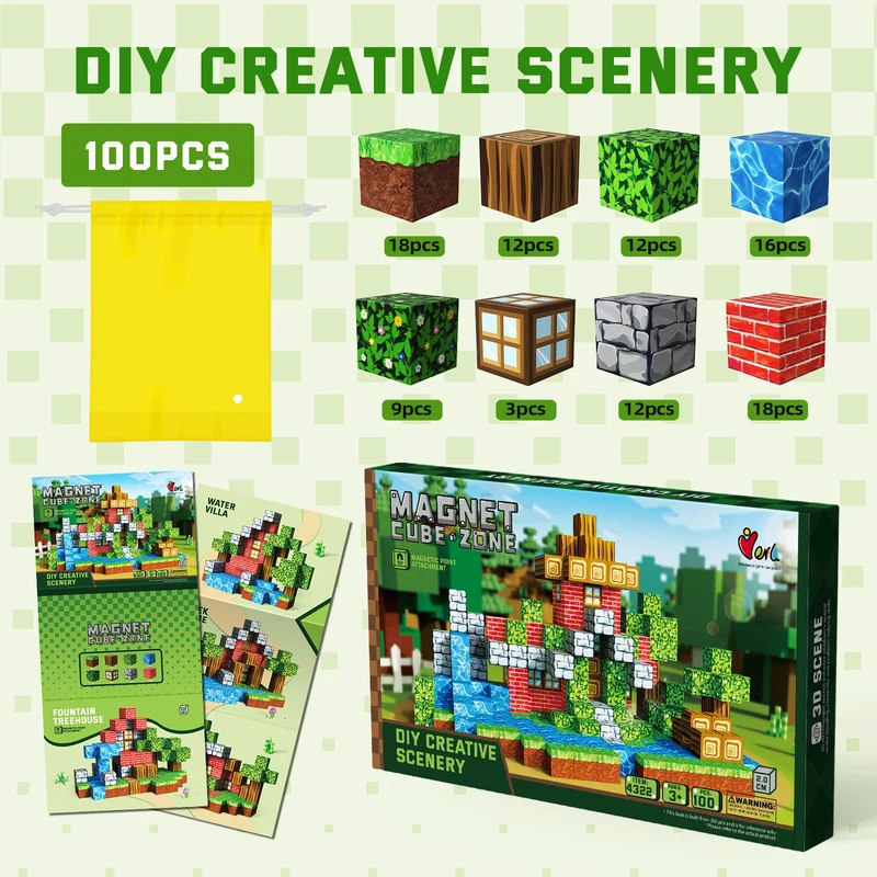 Magnetbausteine Pixel-Welt 2 cm – Kreatives 3D-Bauset für Kinder