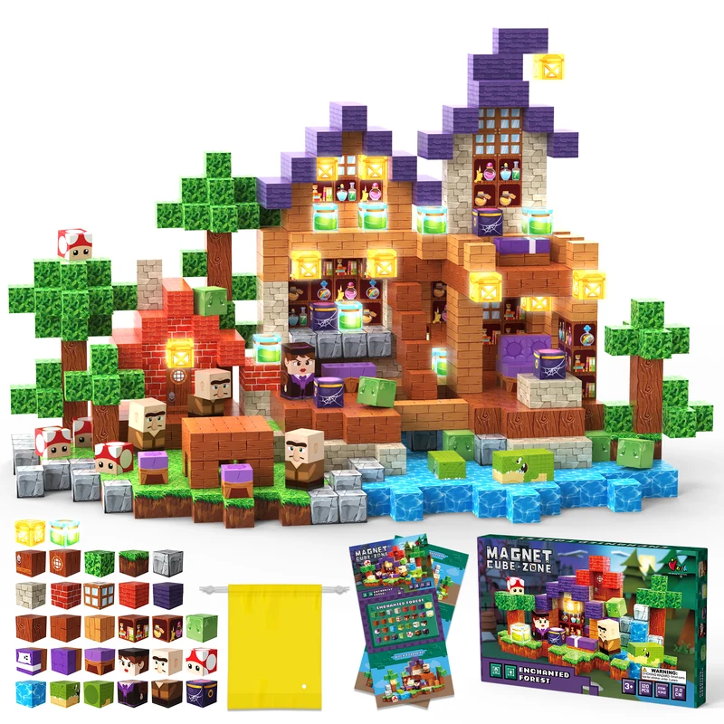 Montessori Magnetbausteine – Verzauberter Wald Edition