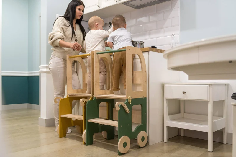 Montessori Lernturm Trolley – 3-in-1 Küchenhelfer für Kinder