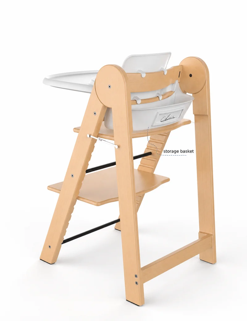 Klappbarer Kinderhochstuhl aus Holz – Mitwachsend & Höhenverstellbar