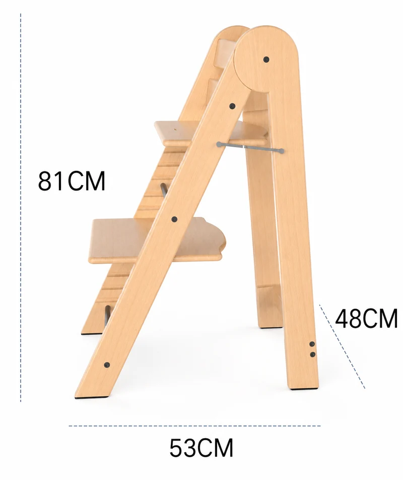 Klappbarer Kinderhochstuhl aus Holz – Mitwachsend & Höhenverstellbar