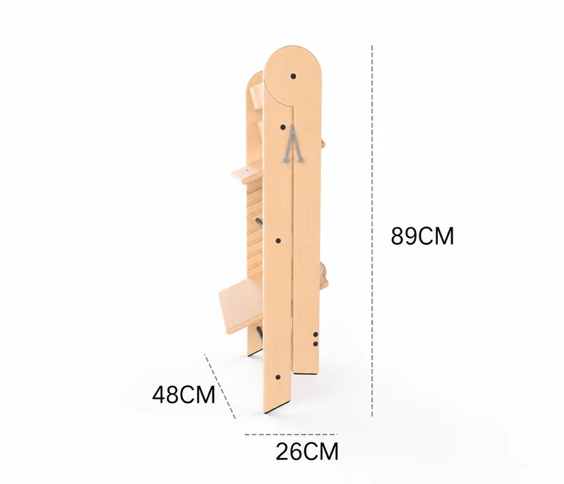 Klappbarer Kinderhochstuhl aus Holz – Mitwachsend & Höhenverstellbar