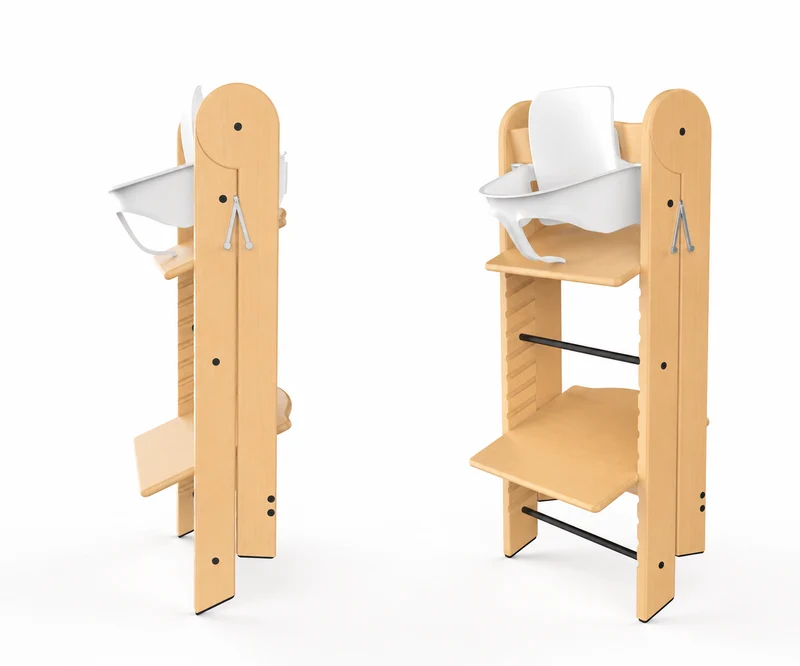Klappbarer Kinderhochstuhl aus Holz – Mitwachsend & Höhenverstellbar