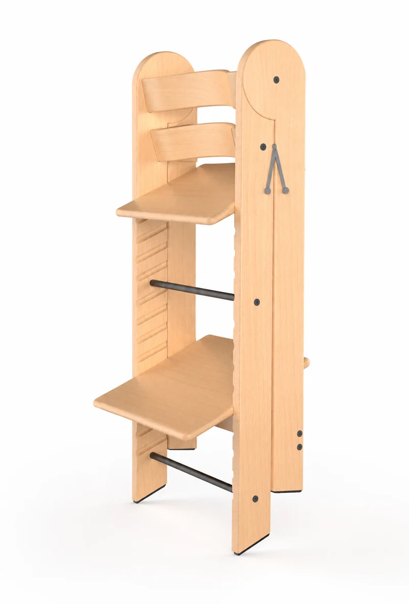 Klappbarer Kinderhochstuhl aus Holz – Mitwachsend & Höhenverstellbar