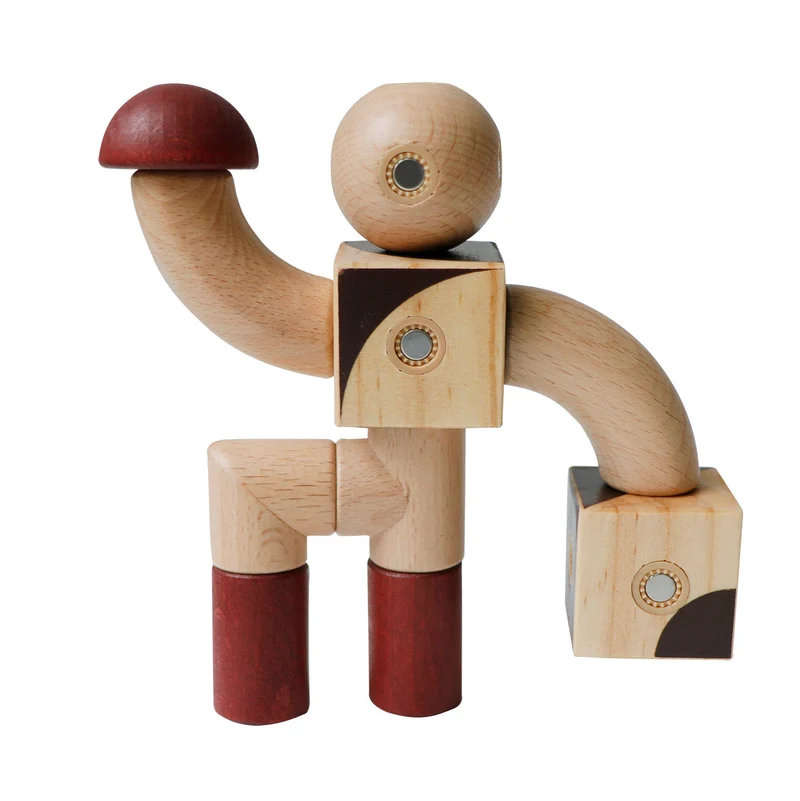 Montessori Holz Magnet Bausteine – Lernspielzeug & Kreatives Konstruktionsspiel ab 3 Jahren