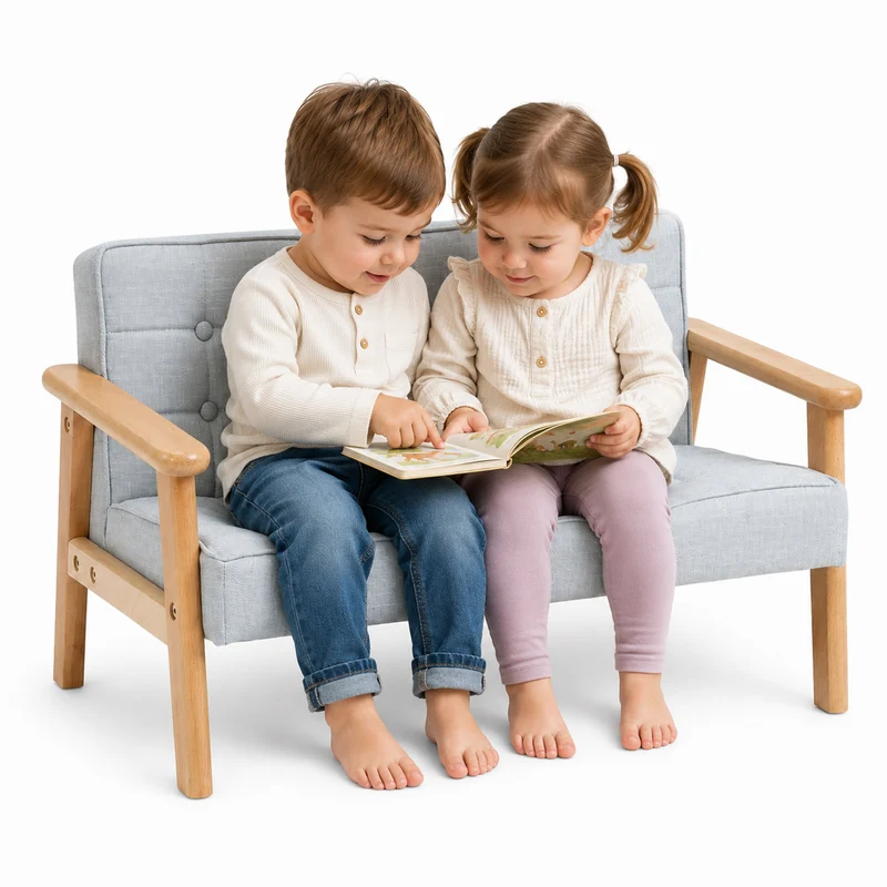 Gepolstertes Kindersofa mit Holzrahmen – 1-Sitzer oder 2-Sitzer