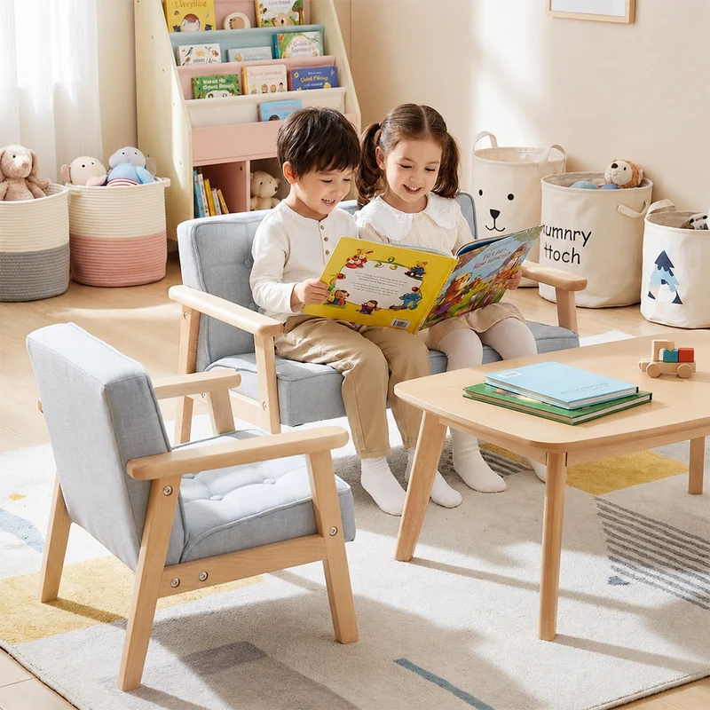 Gepolstertes Kindersofa mit Holzrahmen – 1-Sitzer oder 2-Sitzer