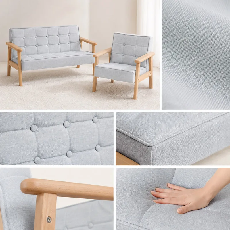 Gepolstertes Kindersofa mit Holzrahmen – 1-Sitzer oder 2-Sitzer