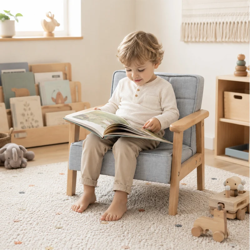 Gepolstertes Kindersofa mit Holzrahmen – 1-Sitzer oder 2-Sitzer