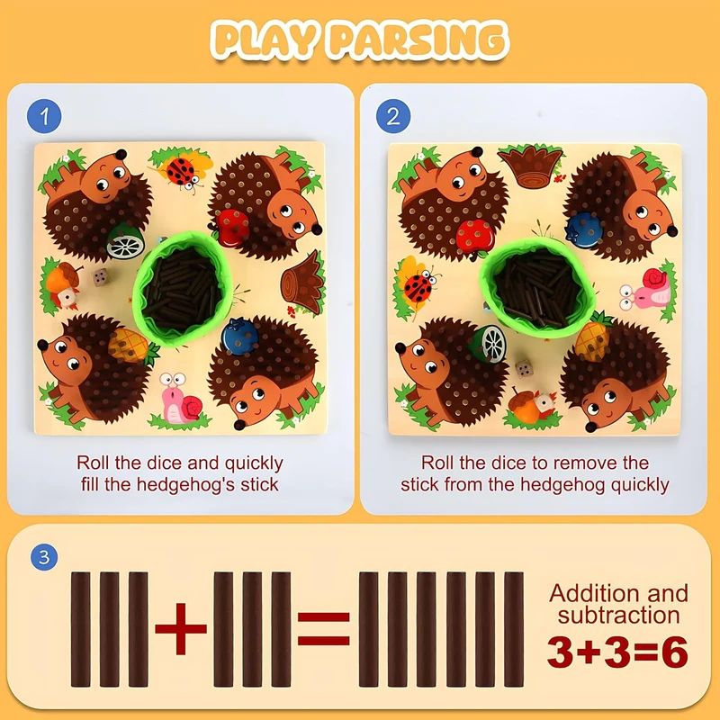 Montessori Igel Spiel – Steckspiel & Motorik Lernspiel für Kinder