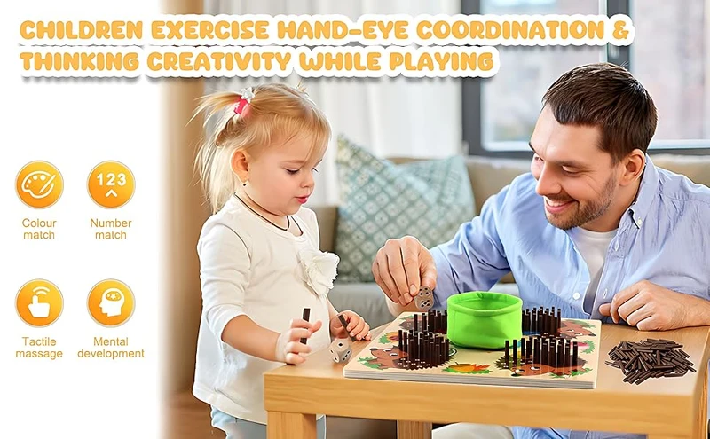 Montessori Igel Spiel – Steckspiel & Motorik Lernspiel für Kinder