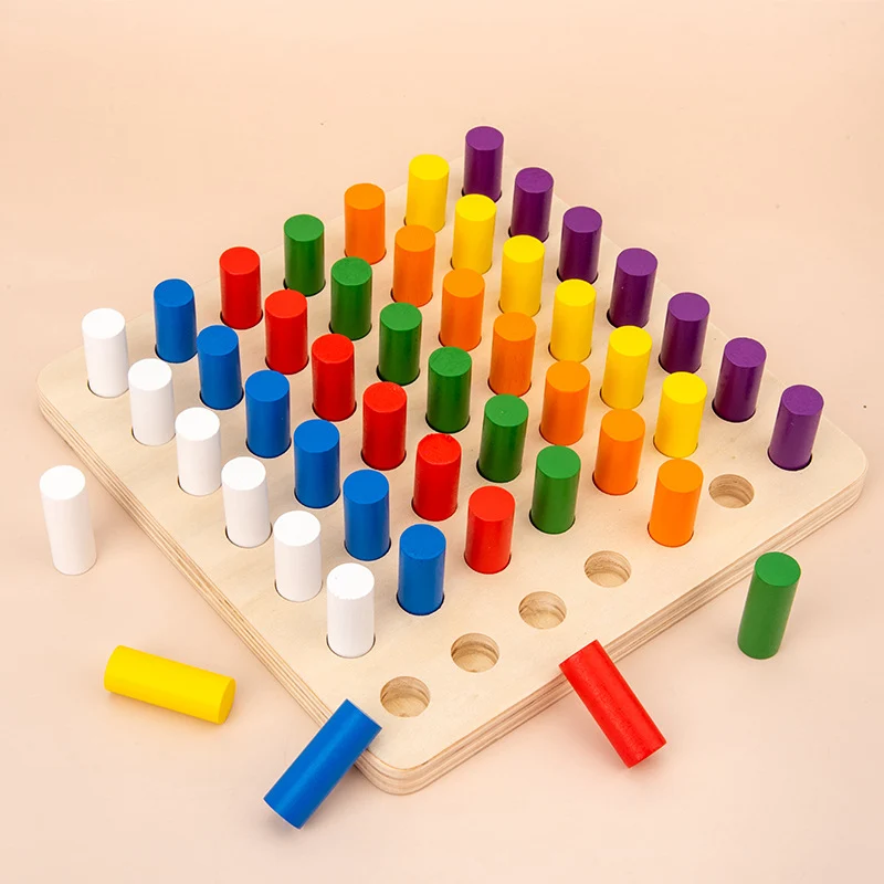 Montessori Steckspiel mit Farb-Stäben – Konzentration & Sortieren lernen