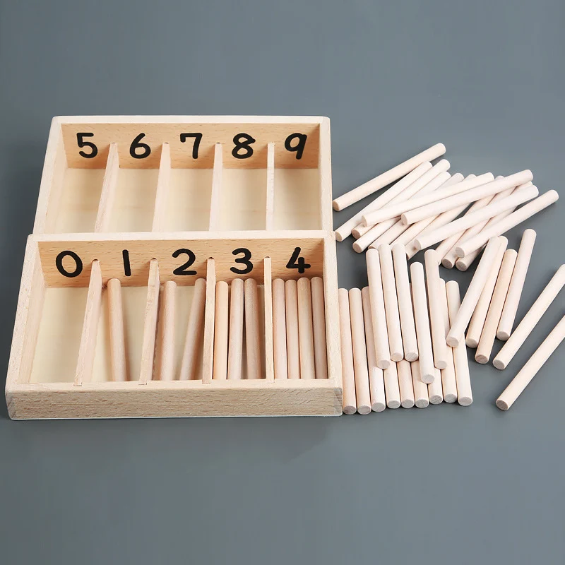 Montessori Zählbrett mit Holzstäben 0–9 – Zahlen lernen & Mengen verstehen