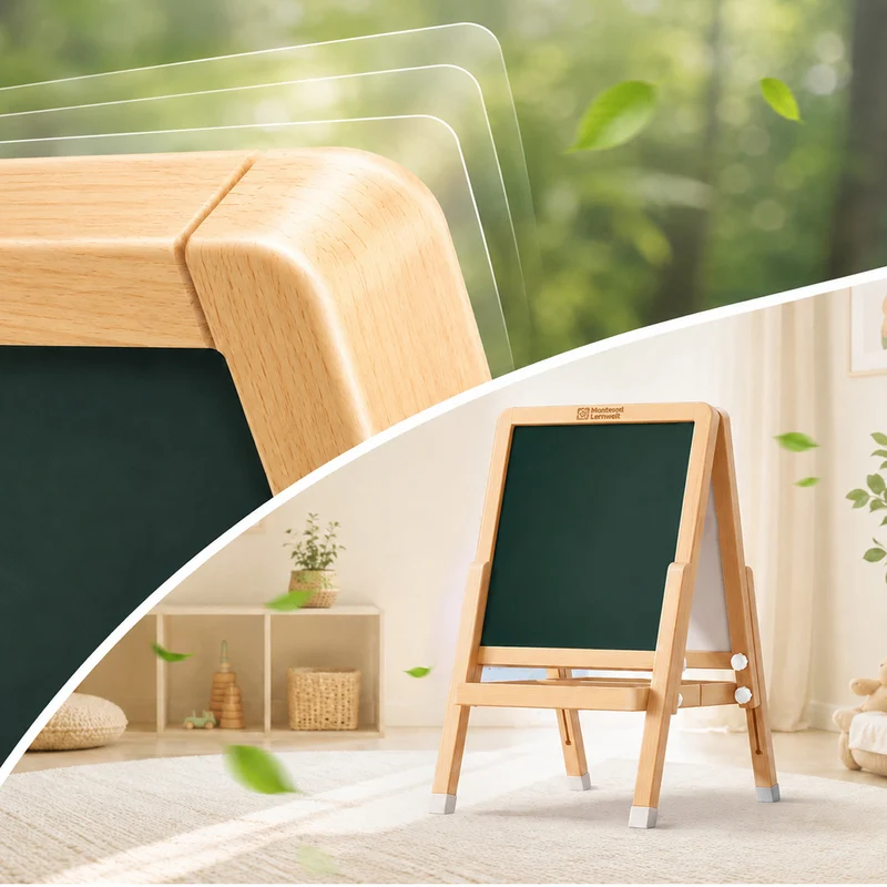 Montessori Kinder Staffelei aus Holz – doppelseitig