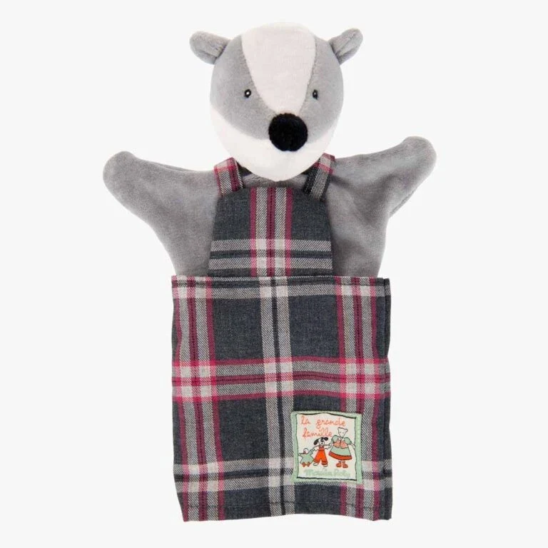 Moulin roty - marionnette Victor le blaireau - naissance+