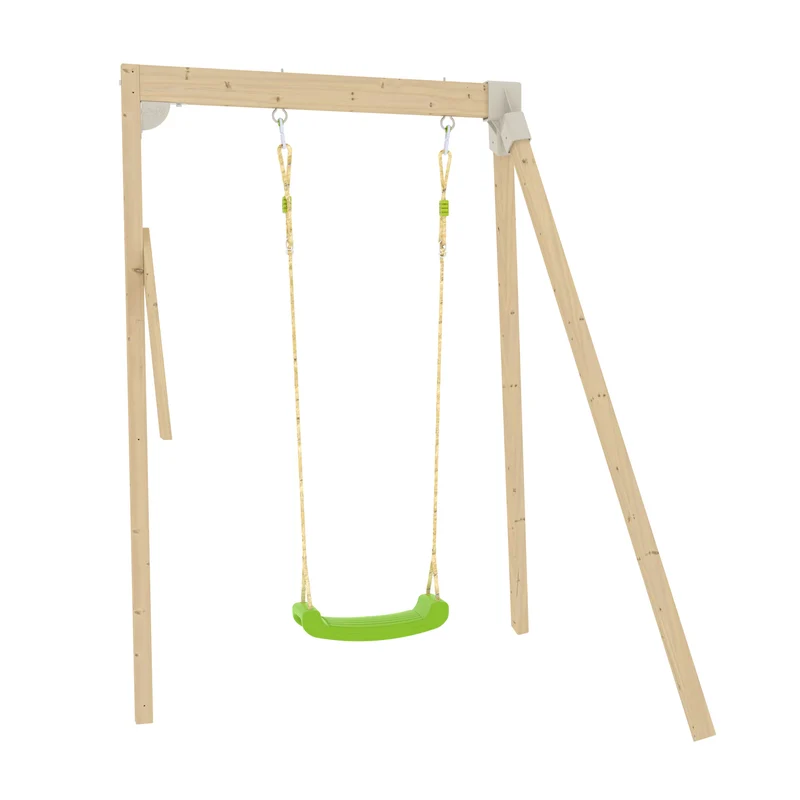 Bras de portique en bois FSC® 1 balançoire verte pour cabane enfant modulable