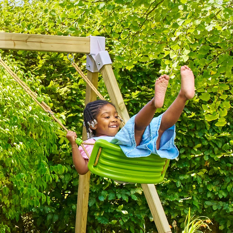 Bras de portique en bois FSC® 1 balançoire verte pour cabane enfant modulable