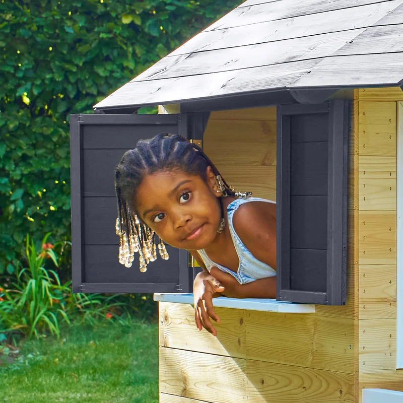 Cabane enfant modulable sur pilotis 2 balançoires et toboggan - bois FSC® - JACINTHES