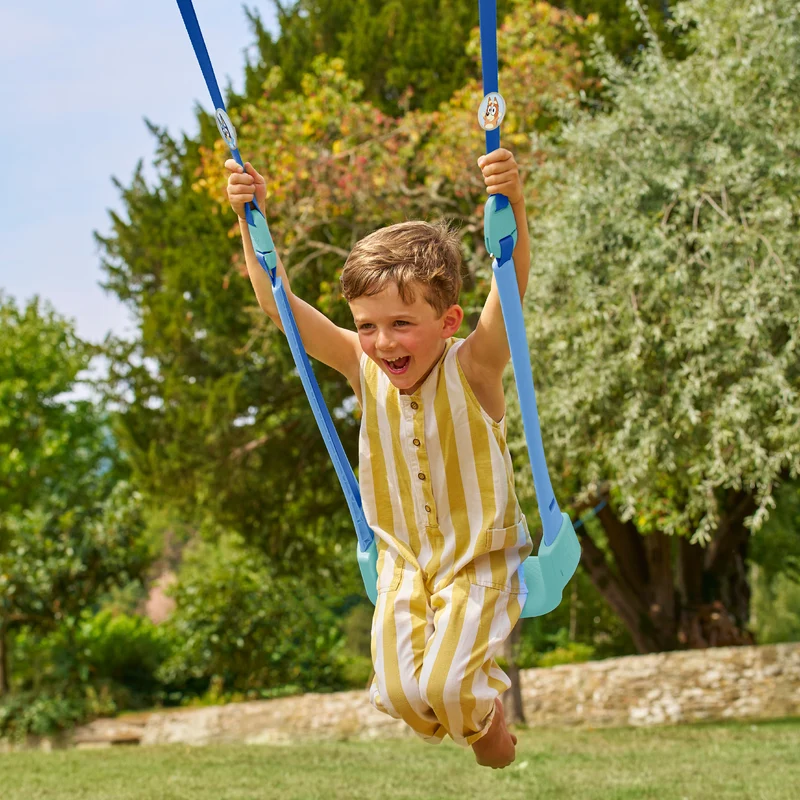 Balançoire siège bébé évolutif de 6 mois à 8 ans - H190-250cm - bleu - BLUEY QUADPOD