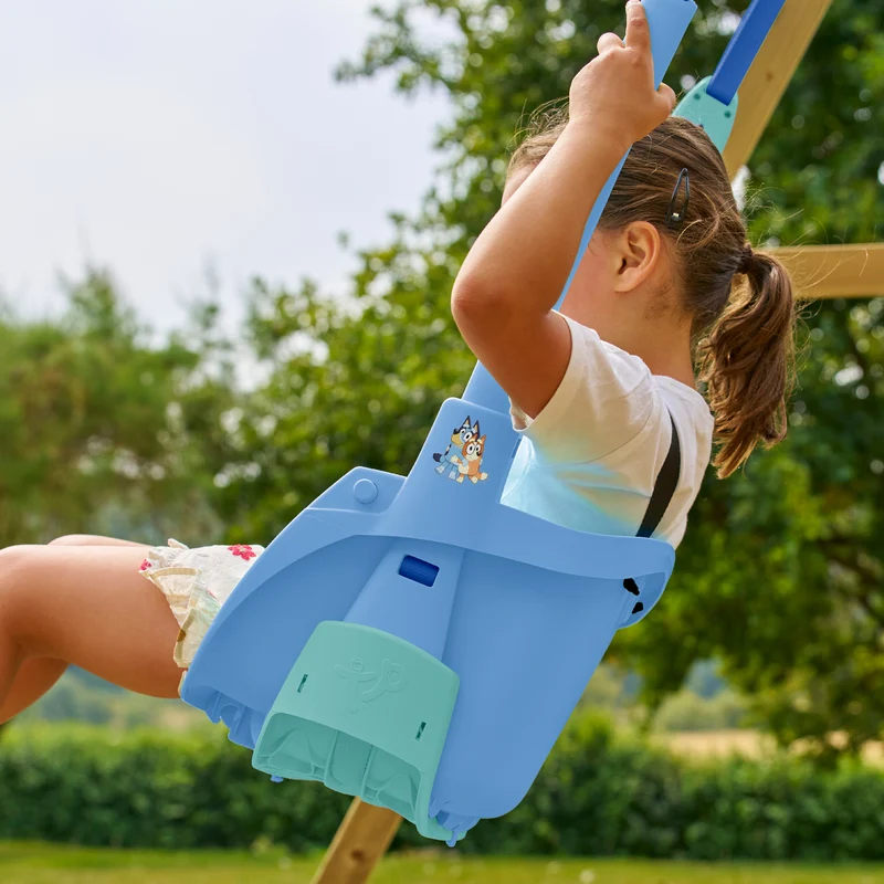 Balançoire siège bébé évolutif de 6 mois à 8 ans - H190-250cm - bleu - BLUEY QUADPOD