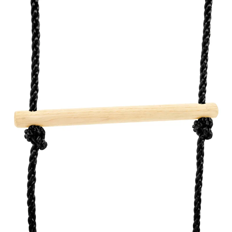 Échelle corde noire 5 barreaux bois pour portique H190-250cm