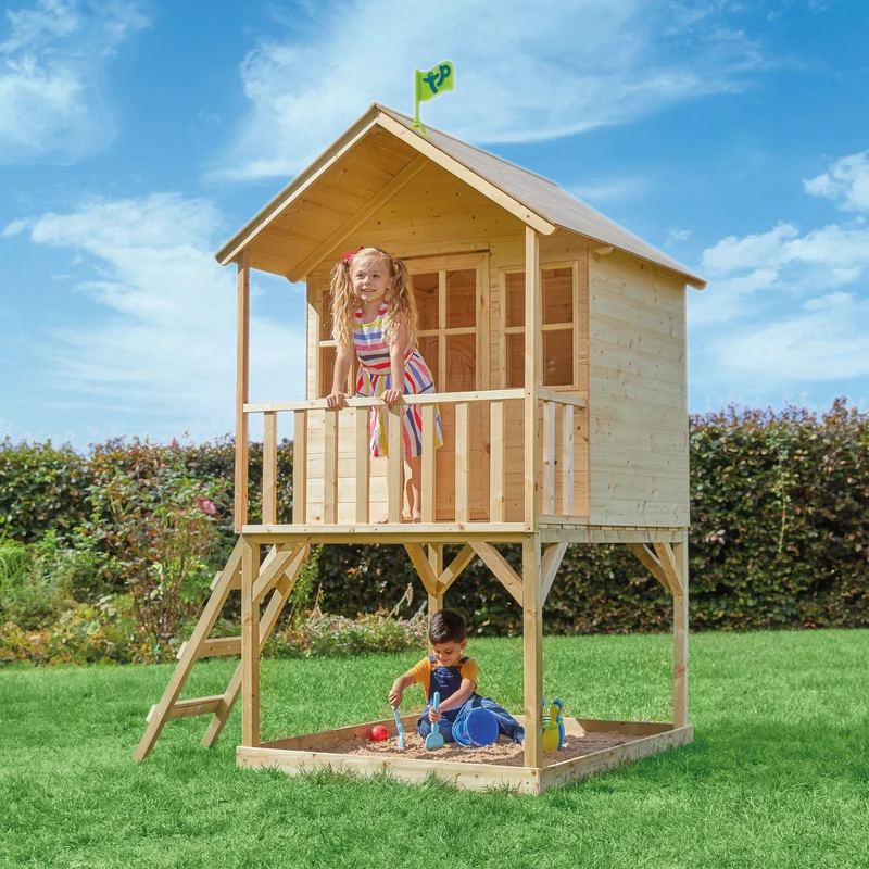 Cabane enfant sur pilotis avec véranda - bois FSC® - COLLINE