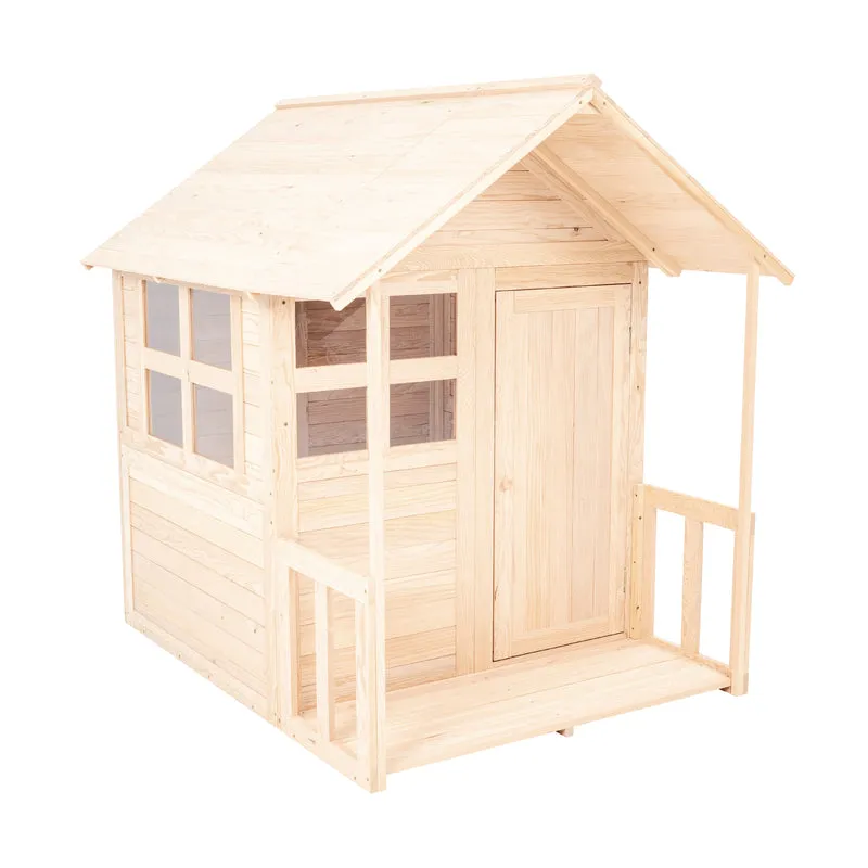 Cabane enfant avec plancher et véranda - bois FSC® - BOUTON D'OR