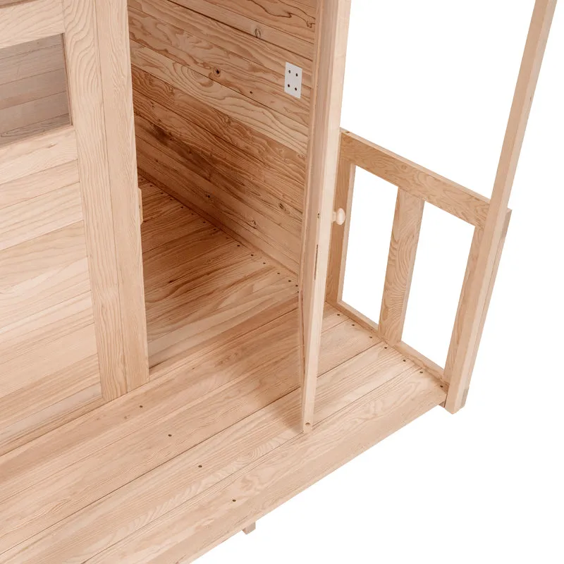 Cabane enfant avec plancher et véranda - bois FSC® - BOUTON D'OR