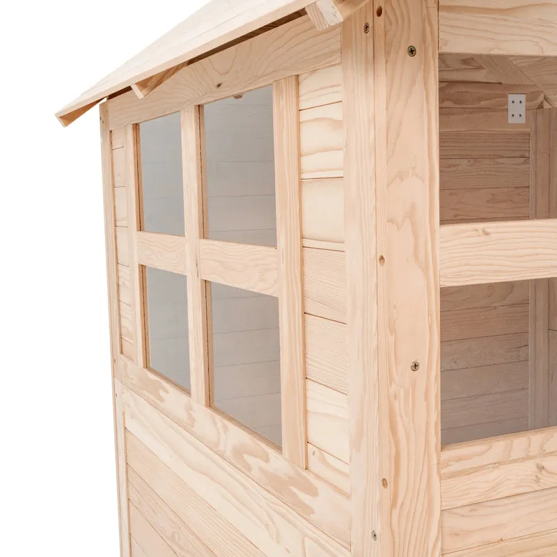 Cabane enfant avec plancher et véranda - bois FSC® - BOUTON D'OR
