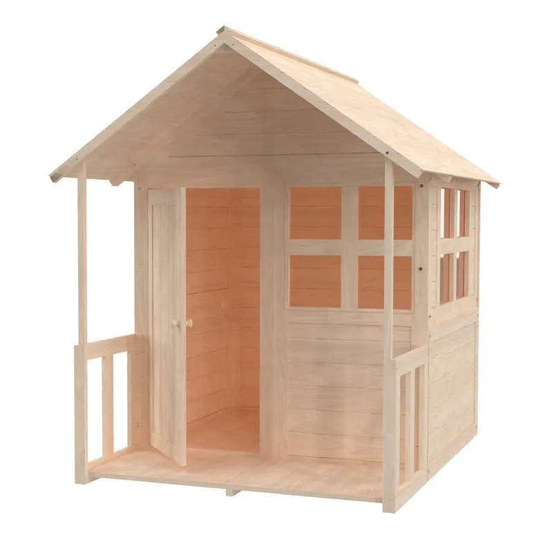 Cabane enfant avec plancher et véranda - bois FSC® - BOUTON D'OR