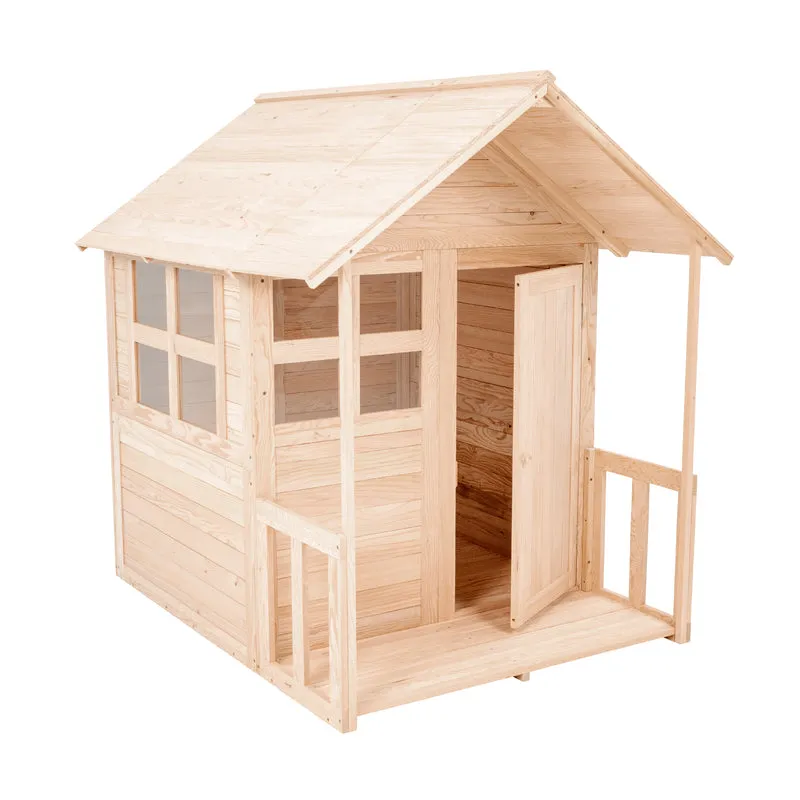 Cabane enfant avec plancher et véranda - bois FSC® - BOUTON D'OR