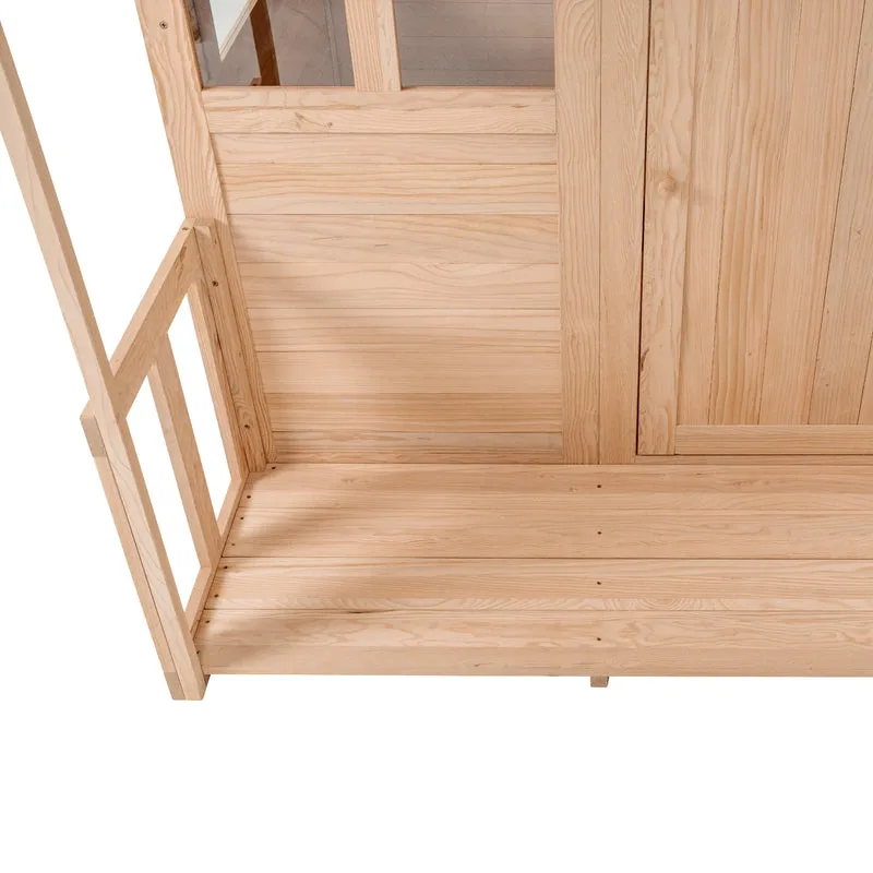Cabane enfant avec plancher et véranda - bois FSC® - BOUTON D'OR