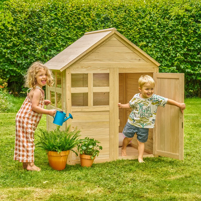 Cabane enfant avec plancher - bois FSC® - BOUTON D'OR