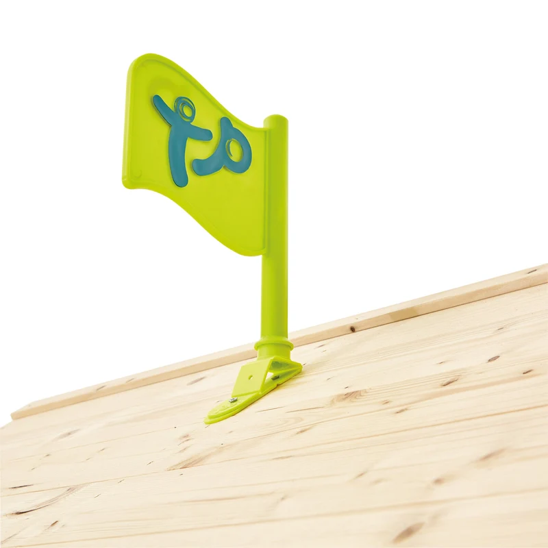 Cabane enfant sur pilotis avec toboggan vert pomme - bois FSC® - SUNNYSIDE