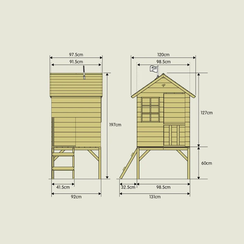 Cabane enfant sur pilotis en bois FSC® SUNNYSIDE