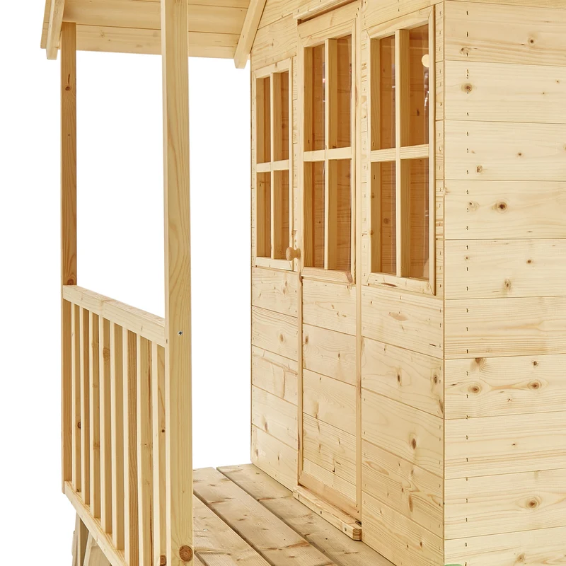Cabane enfant sur pilotis avec toboggan vert kaki - bois FSC® - COLLINE