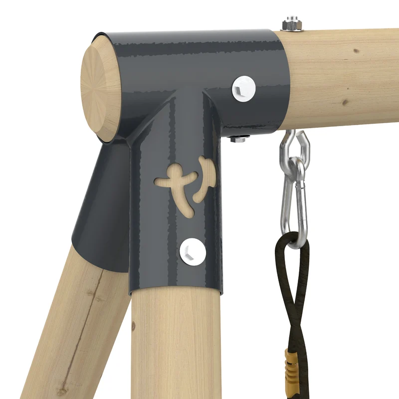 Portique 2 balançoires avec échelle corde - bois PEFC™ - H190 cm - AMANDIER
