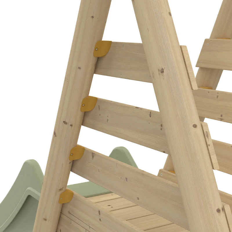Portique 2 balançoires avec vis-à-vis et toboggan - bois PEFC™ - H224 cm - BARBOUZET