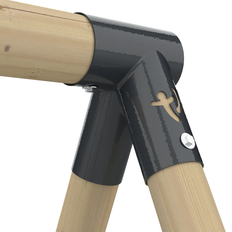 Portique 2 balançoires avec échelle corde - bois PEFC™ - H190 cm - AMANDIER