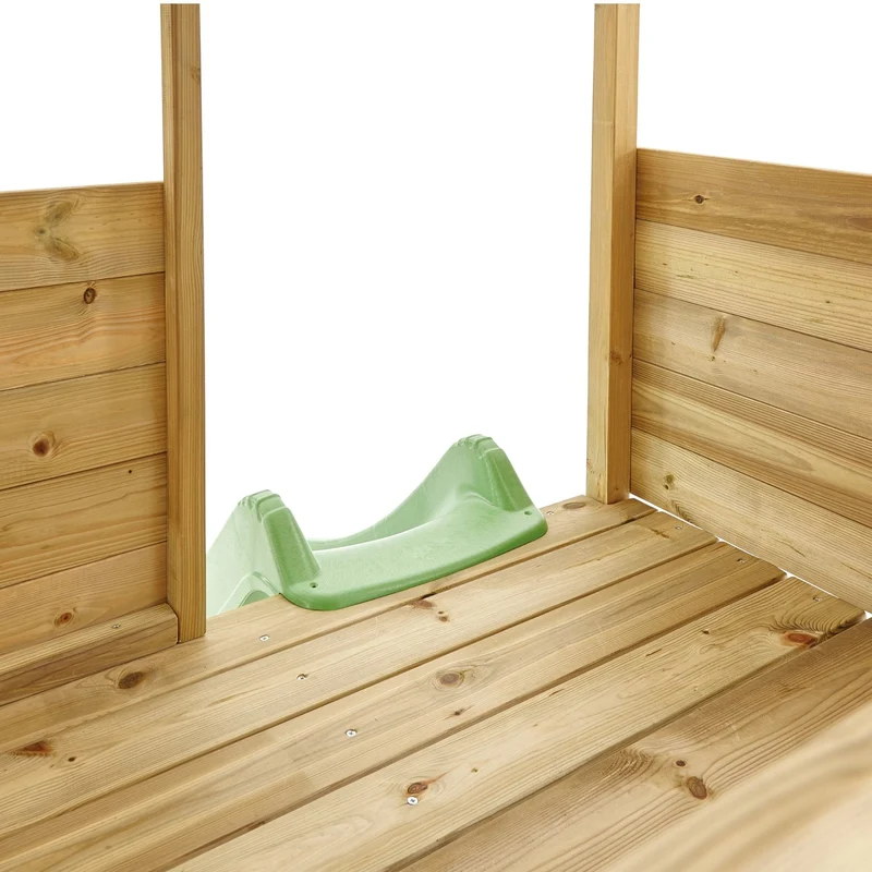 Cabane enfant sur pilotis avec toboggan vert pomme - bois FSC® - CIMES